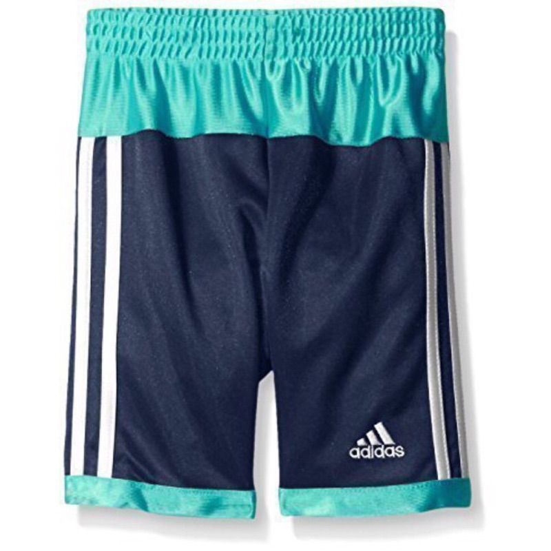 Adidas綠黑色Logo運動短褲(5T)