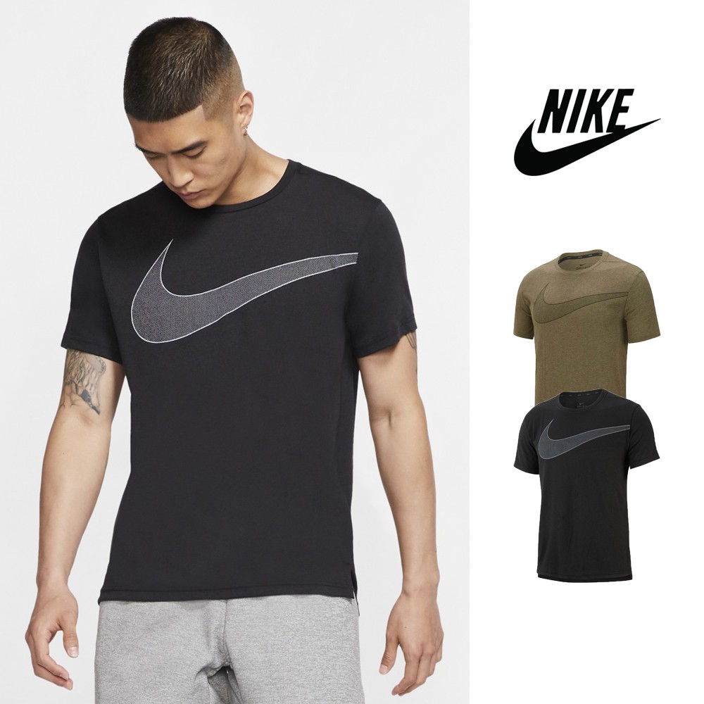 Nike Dry Trainng 黑/軍綠 短袖T恤 運動 休閒 訓練 棉質 大勾 上衣 短T Logo