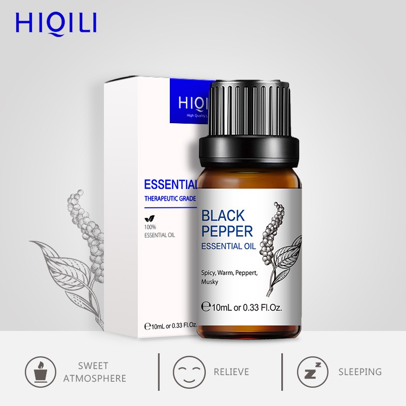 【HiQiLi】會七里黑胡椒10ml香薰加濕器專用室內家用100%純植物提取按摩單方精油