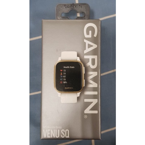 GARMIN VENU SQ GPS 智慧手錶 智慧腕錶 (標準版 非音樂版) 純白香檳金 二手 極新