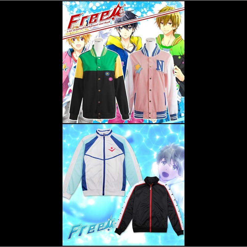 動漫研習社 Free男子游泳部岩鳶高中動漫外套橘真琴葉月渚棉外套 蝦皮購物