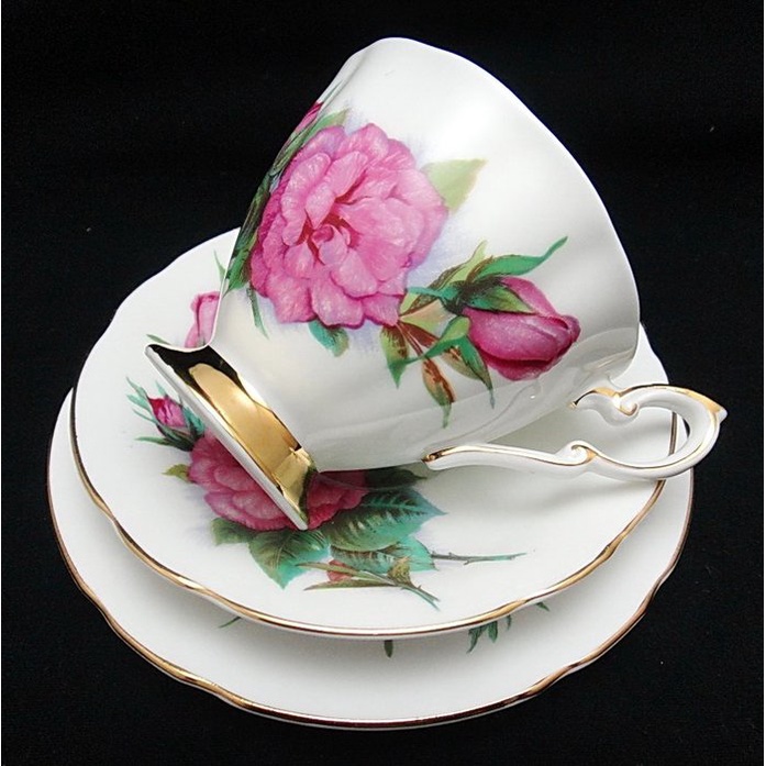 【拾年之路】 英國製Paragon派拉岡世界六大玫瑰系列三件式咖啡杯+盤-2(免運)