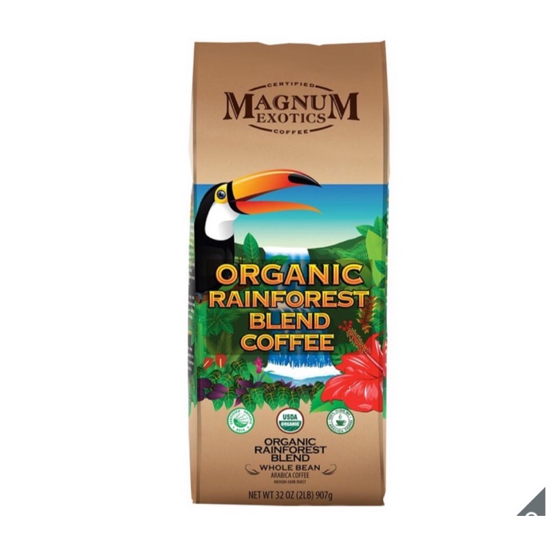 Magnum 熱帶雨林有機咖啡豆907公克/效期2024/07