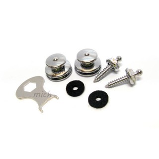 德國製 LOXX-E-NICKEL 鍍鎳 銀色 電吉他 電貝斯 BASS 安全背帶扣 茗詮