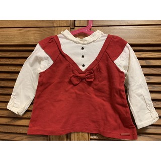 Kinloch Anderson 金安德森 二手 女童 長袖上衣 假兩件式 75cm