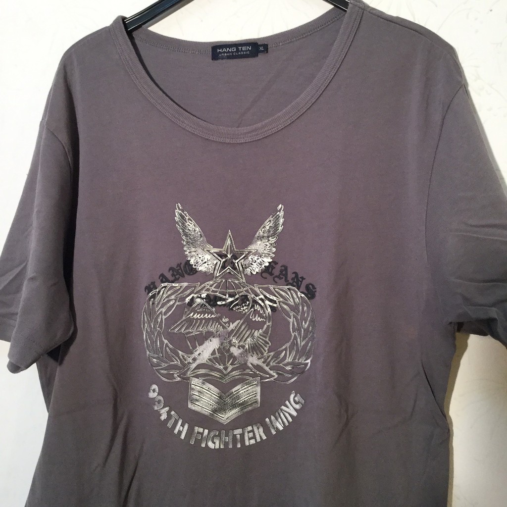 Heng Ten短袖T恤，二手T恤，二手男性T恤，灰色圖騰恤 純棉吸汗，臺北市東區可面交 尺寸XL