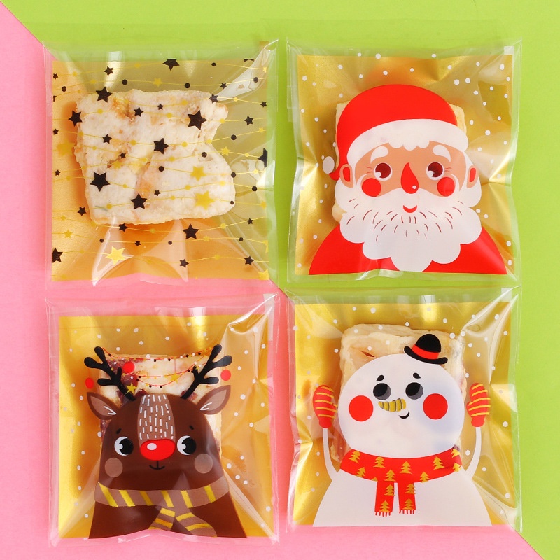7*7聖誕包裝袋禮品袋糖果袋餅乾袋雪花脆雪花酥自封袋蛋糕糖果餅乾蔓越莓烘焙包裝袋