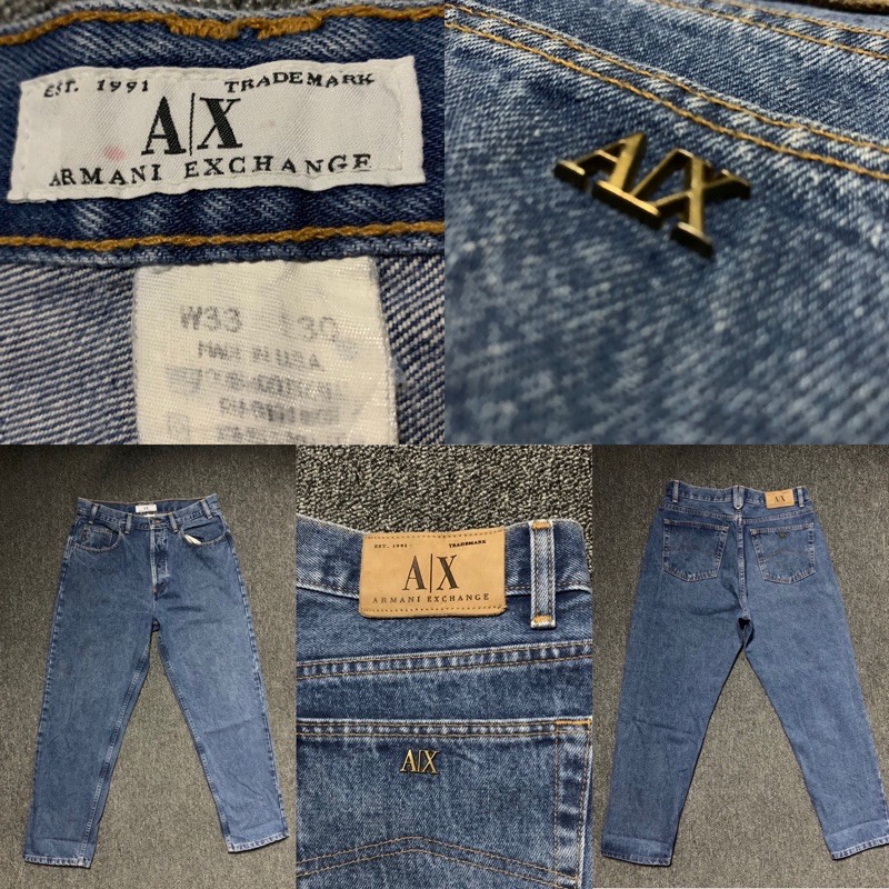 《福星Flexing✨》🚛 免運 Armani exchange 銅標 早期 老版型 混色 牛仔褲 33 ARMANI