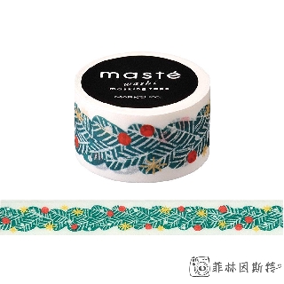 maste 【 MKT170-C 聖誕花飾 紙膠帶】日本進口 washi 和紙 DIY 裝飾膠帶 菲林因斯特