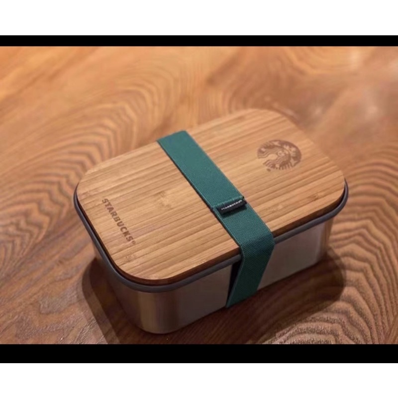 （現貨）2021星巴克竹蓋餐盒可當砧板便攜式便當飯盒