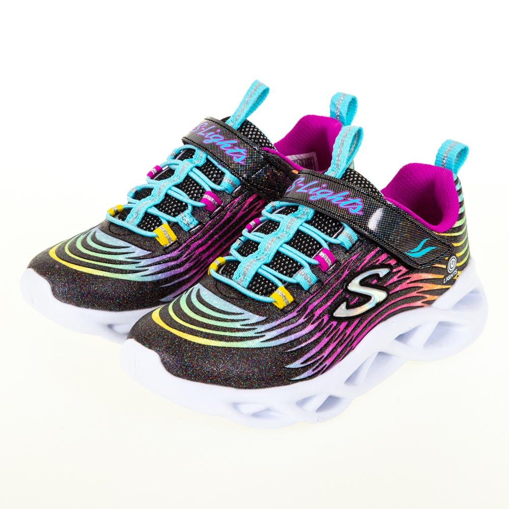 Skechers S Lights-Twisty Brights 燈鞋 中大童 發光 童鞋 魔鬼氈 302321LBKM