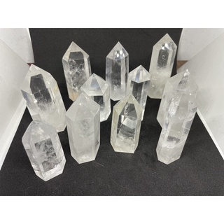 遇見～（1）白水晶晶柱小晶柱 白水晶柱 天然水晶 原石 招財淨化 淨化消磁 透料 藍針白水晶 晶柱 鐳射料白晶柱 晶王