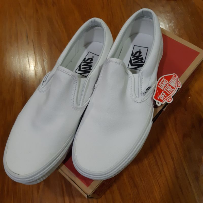 (已保留，勿下單)VANS SLIP ON 懶人鞋 WHITE 全白 白鞋  US8.5 尺寸25