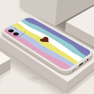 方形彩虹條紋外殼適用於 iPhone 11 5 5S 6 6S Plus SE 2020 6 Plus XR 7 Plu