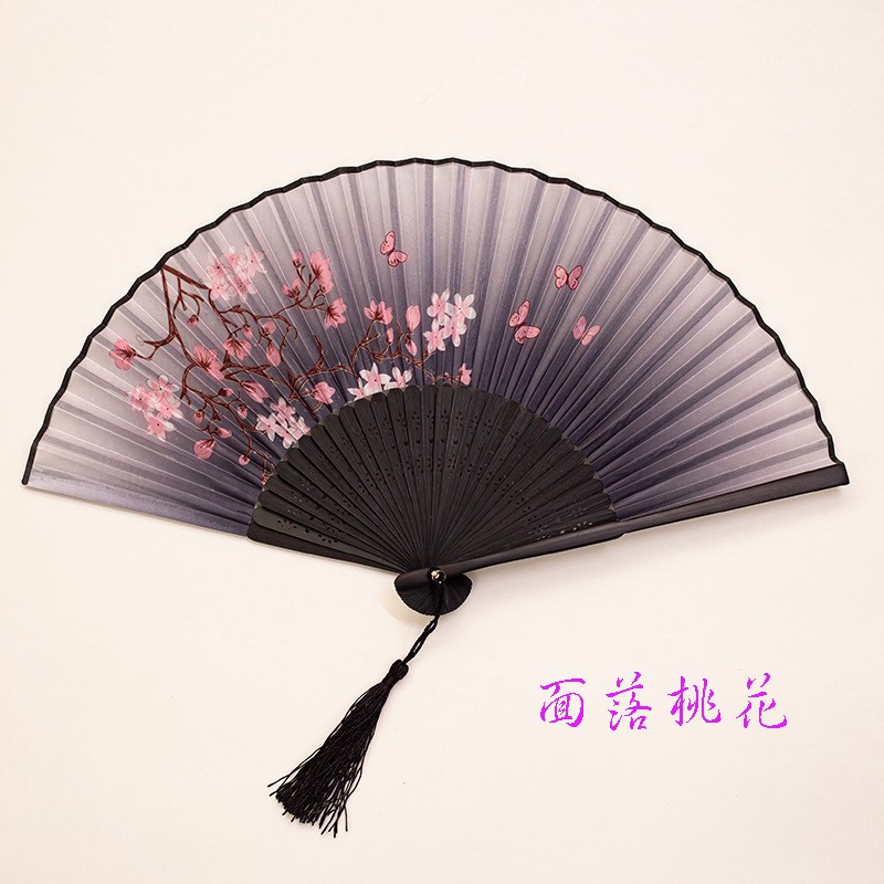 日式折扇中國風扇子絹扇和風夏季男女扇櫻花古風折疊扇子 面落桃花 贈送市價50元的精美扇套 蝦皮購物