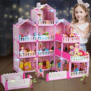 芭比娃娃房子別墅過家家拼裝玩具小女孩別墅房子兒童生日禮物