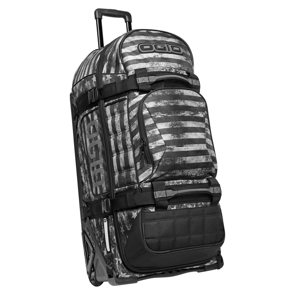 【德國Louis】OGIO 摩托車裝備拖輪旅行袋 黑白配色超大容量堅固耐用重機騎士裝備袋行李袋拖輪包編號10067621