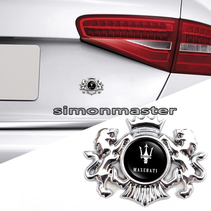 Maserati Levante Ghibli 的改裝金屬汽車後備箱獅子標誌貼紙汽車側窗裝飾徽章貼花