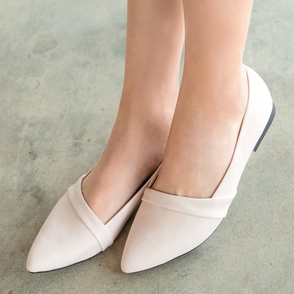 Image of 【白鳥麗子】包鞋 訂製款 MIT馬卡龍色皮革甜美尖頭平底鞋 #10