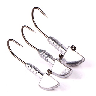 5pcs/lot 釣魚鉤 4g/6g/8g/12g/14g三角夾具頭釣魚鉤軟餌 Wom Sharp Hook 釣具鉤