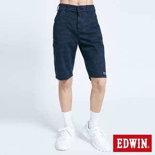 EDWIN 加大碼迦績EJ2棉涼感迷彩短褲(黑藍色)-男款