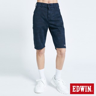 EDWIN 男款 加大碼迦績EJ2棉涼感迷彩短褲(黑藍色)