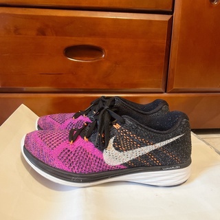 Nike Flyknit lunar 彩虹編織 粉紫輕量運動鞋