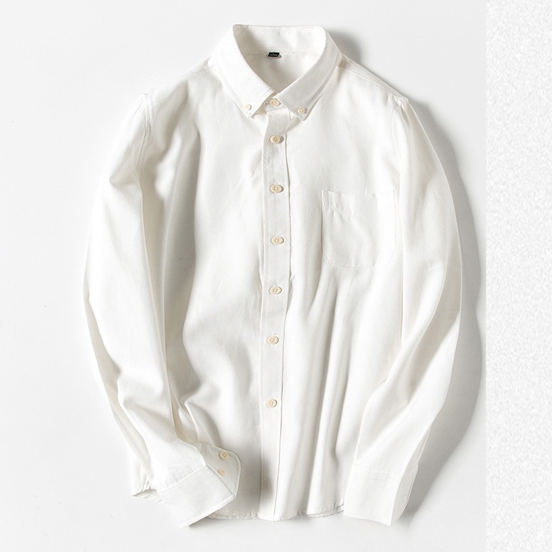 AOYAMA 白色素面 基礎 上班族必備 長袖襯衫【X50505-2】