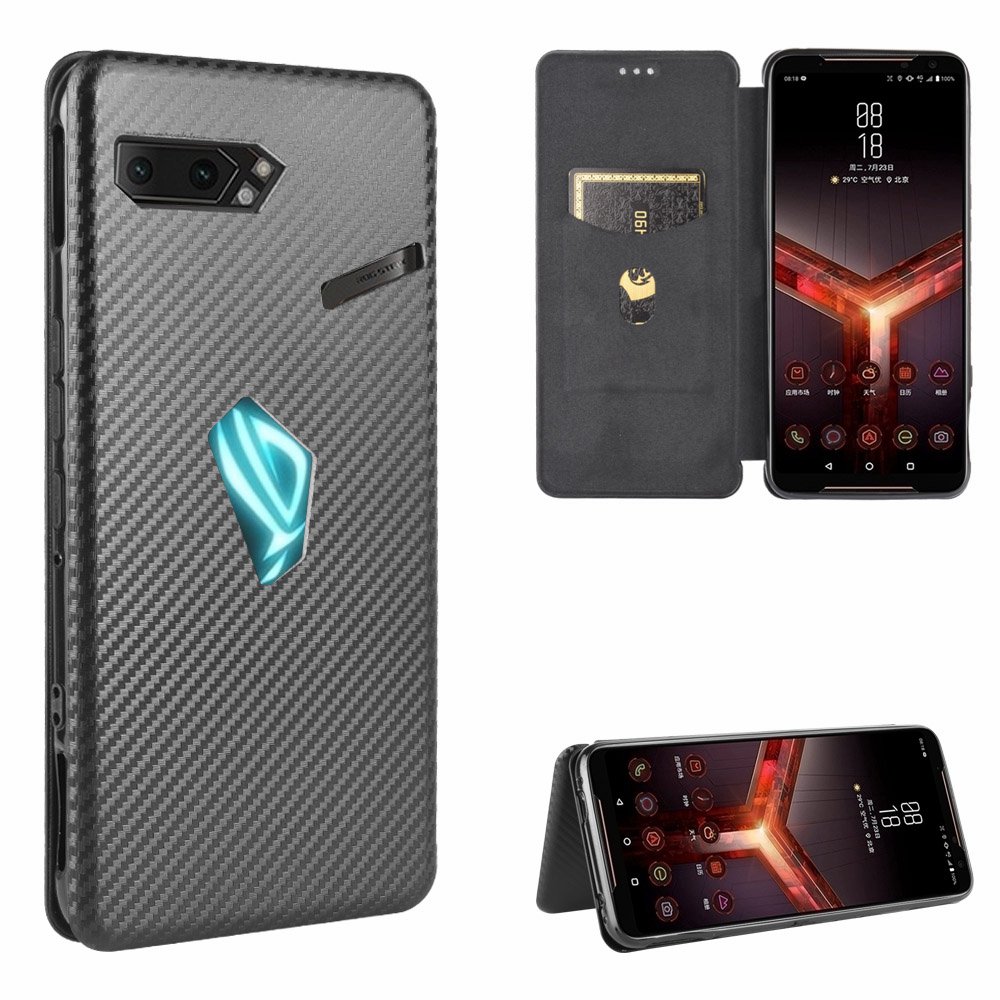 華碩 碳纖維 PU 皮套 Asus ROG Phone II ZS660KL 磁性翻蓋 ROG Phone2 Phone