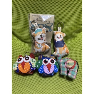 二手近全新現貨★可愛娃娃吊飾 鑰匙圈 柴犬 大象 貓頭鷹