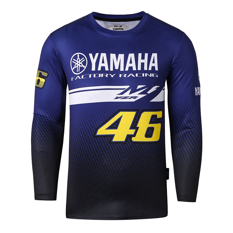 YAMAHA 长袖 VR 46 圓領 T恤 機車 賽車服 透氣 騎士 極限 AGV 排汗隊服