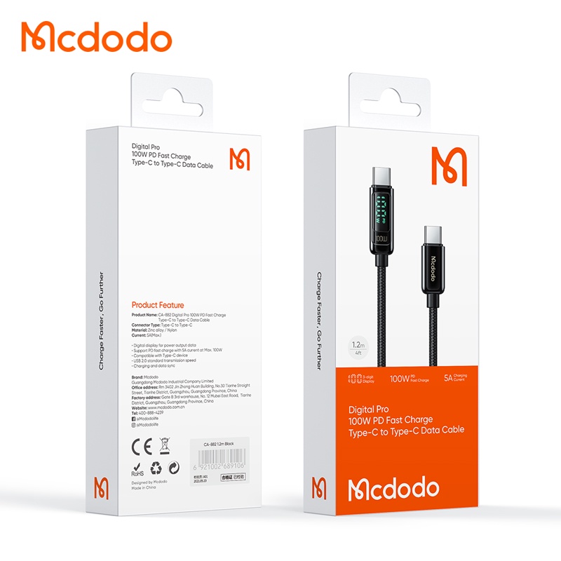 【麥多多Mcdodo】天眼系列 數顯充電線 USB對蘋果充電線 Type-C充電線 PD充電線 編織充電線 快充線