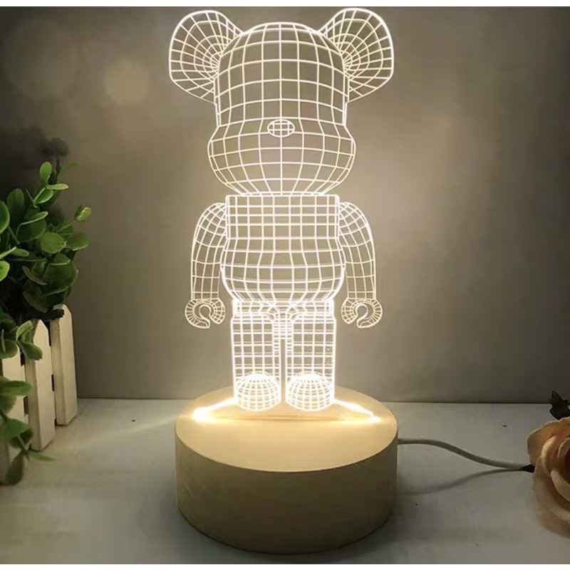 🔥現貨🔥庫柏力克熊積木熊暴力熊擺件模型燈造型燈小夜燈禮物