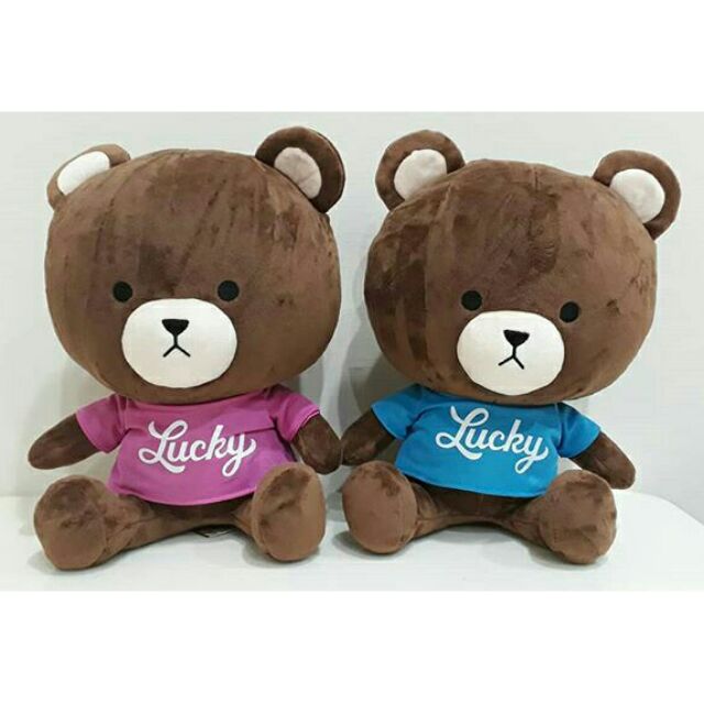 Lucky熊 咖啡熊 娃娃 情侶款 高約28cm 熊熊娃娃 情侶熊娃娃