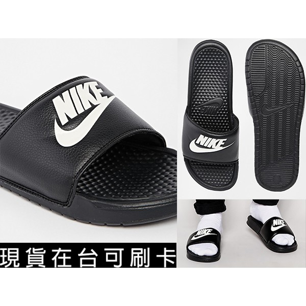 Nike Benassi JDI 拖鞋 343880 090 Swoosh GD jordan 黑底白字現貨