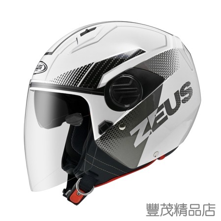 ZEUS 瑞獅 ZS-213 AX6 白銀 白藍 3/4罩 半罩 內墨鏡 安全帽 內襯全可拆 雙鏡片