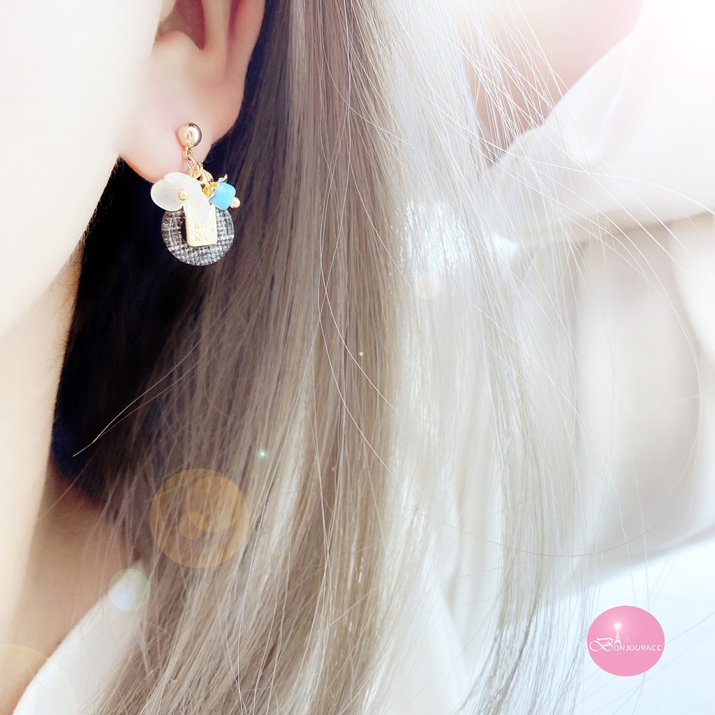 韓國 花果造型 耳環 針式 夾式 【Bonjouracc】