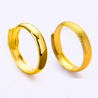 臺灣現貨 仿 純金9999 千足金 結婚對戒 黃金戒指 鍍金沙金 可火燒 磨沙 亮面情侶對戒 鈦金 仿18K金 FB直播