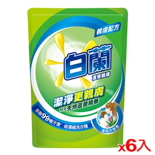 白蘭蘆薈親膚洗衣精補充包1.6kgx6(箱)【愛買】
