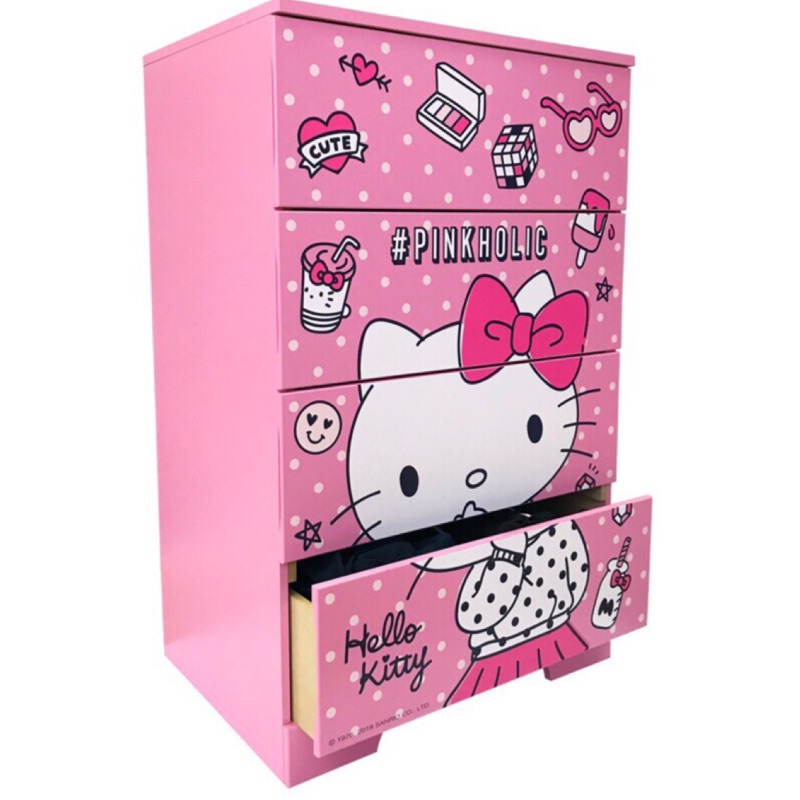 限優惠~正版授權 木製 Hello Kitty斗櫃 收納櫃 衣櫃  置物櫃。KT-630047