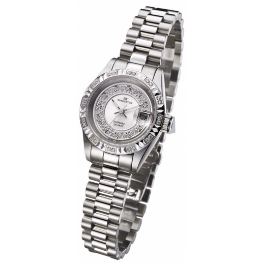 ROSDENTON 勞斯丹頓 女 精彩光環 銀色晶鑽腕錶(6035LD-2)