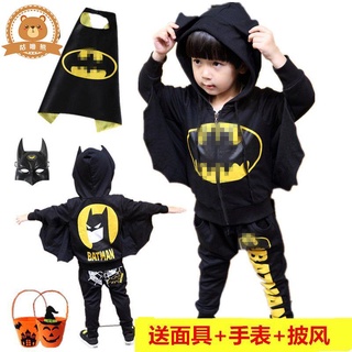 萬聖節服裝 萬聖節服裝兒童 萬聖節服裝男童蝙蝠俠套裝幼兒園小孩恐龍裝扮女童加絨表演衣服