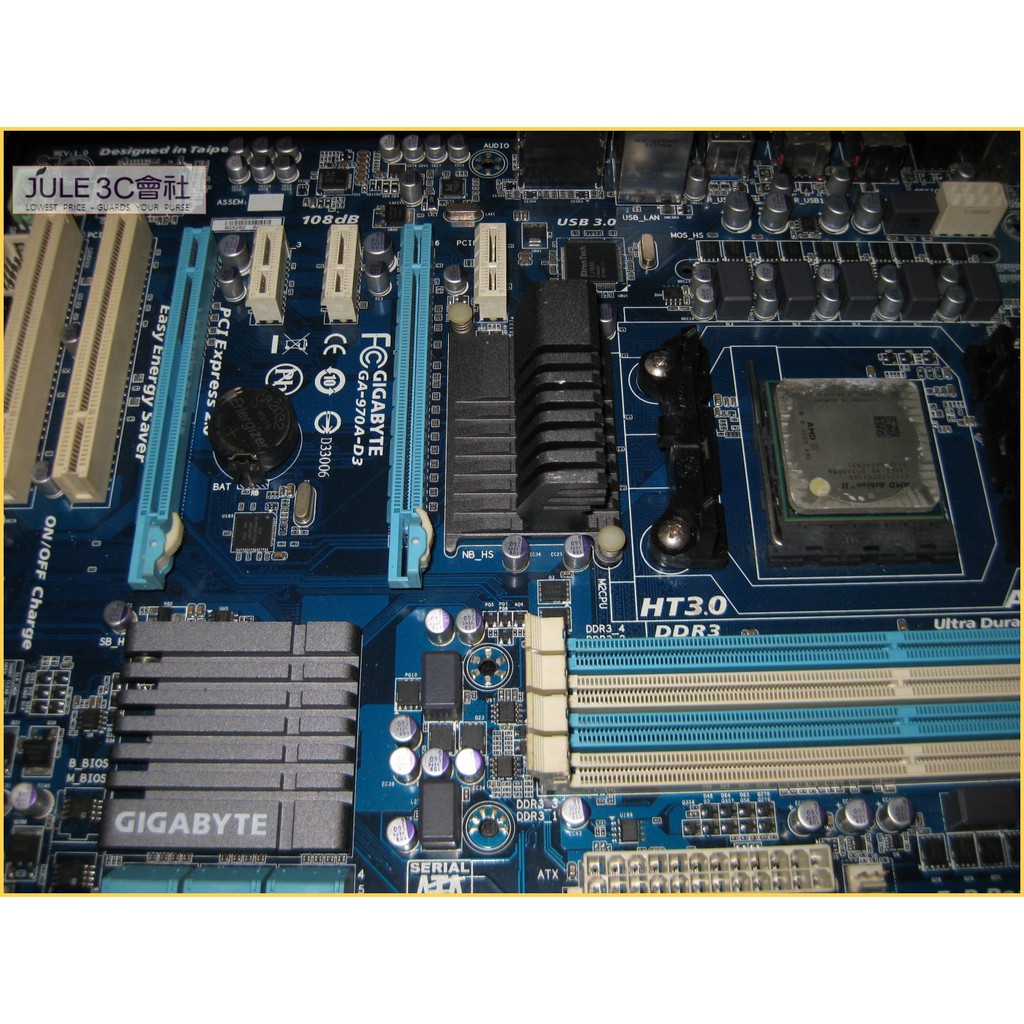 JULE 3C會社-技嘉 GA-970A-D3 AMD 970/DDR3/超耐久/良品/ATX/AM3+ 主機板