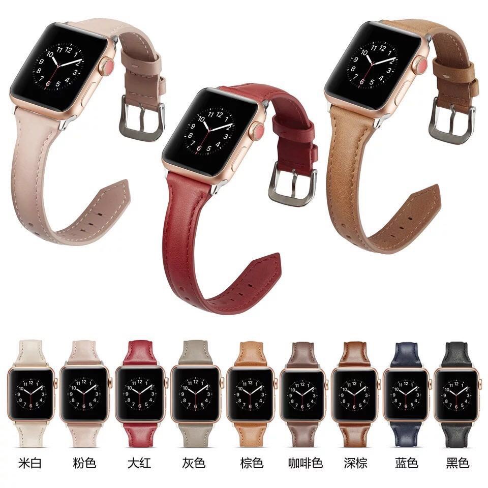 【愛德】Apple Watch 6 SE 5 4代 通用錶帶 小蠻腰真皮錶帶 蘋果手錶iWatch1/2/3代 替換錶帶