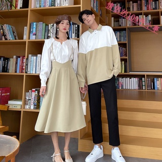 【COUPLE】情侶裝🔥🔥新中長款風衣氣質溫柔風收腰傘裙減齡娃娃衫搭男衛衣潮