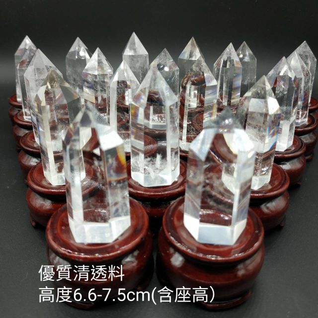 天然白水晶柱 消磁盆 水晶碎石 燈座玻璃罩 壓煞貴人五行招財 晶柱贈實木座 蝦皮購物