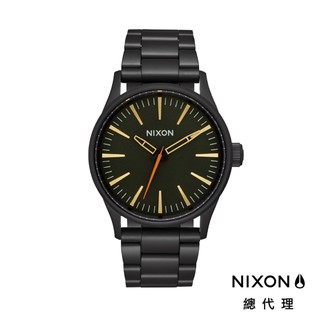 NIXON SENTRY 38 SS 極簡復刻 消光黑 金指針 黑錶 鋼錶帶 男錶 女錶 手錶 A450-1032