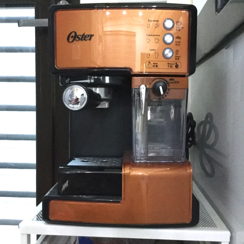 美國oster 奶泡大師義式咖啡機 加送魔豆機
