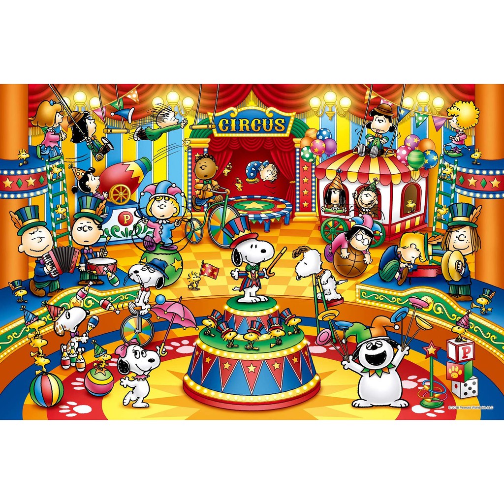 【小巷】史努比 Snoopy 馬戲團（Epoch, 11-590S, 1000片, 日本進口拼圖, 絕版拼圖）
