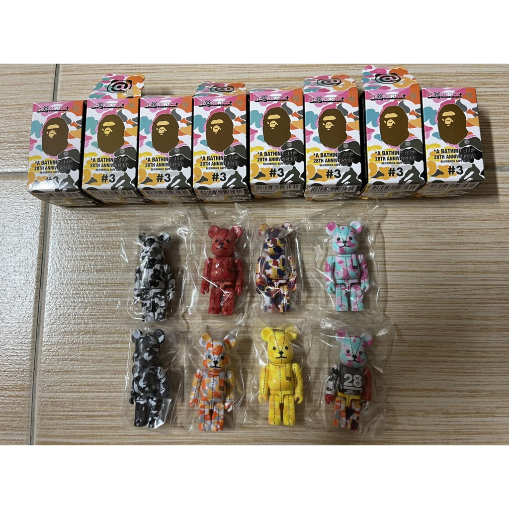 【現貨】Eason日潮代購**28TH ANNIVERSARY BE@RBRICK BAPE CAMO 100%BOX3